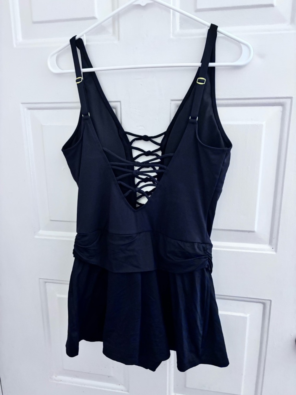 Bleu Rod Beattie Black Lace-Up V-Neck One-Piece Swimdress - Picture 2 of 8